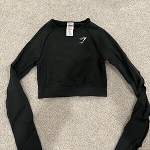 Gymshark Black Long Sleeve Crop Top